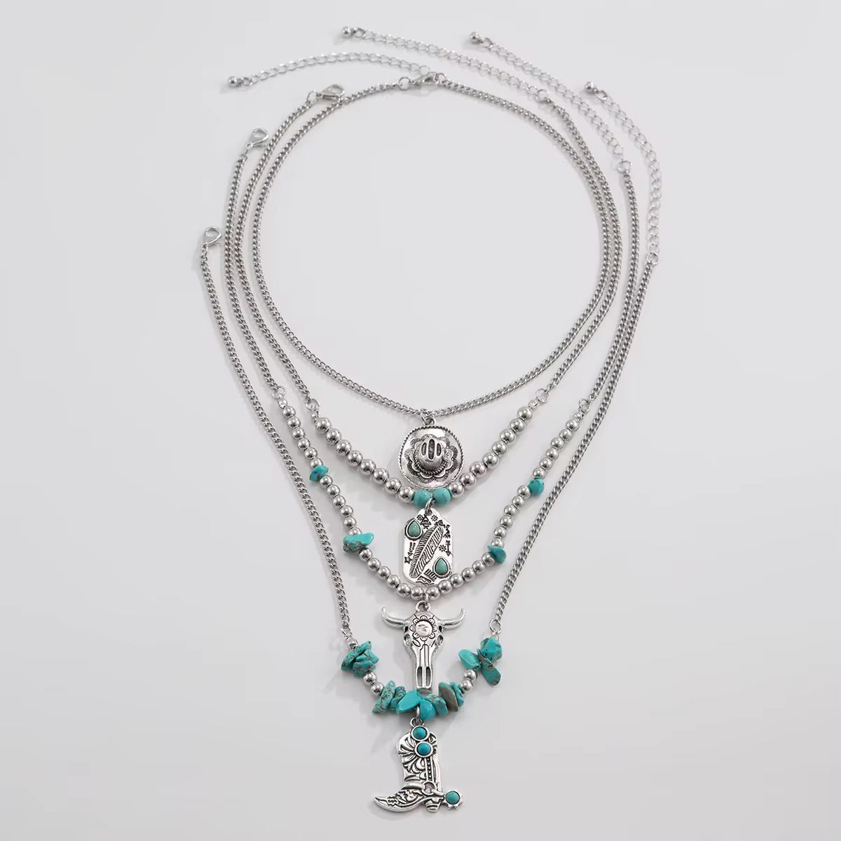4 Piece Vintage Cowboy Jewellery Set