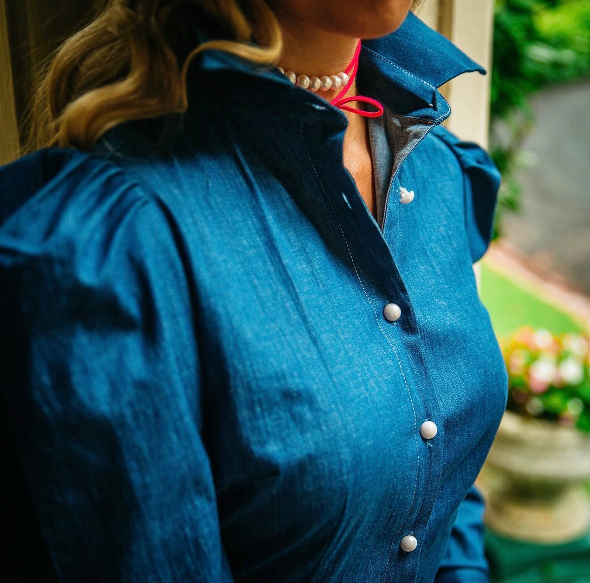 Hitchley & Harrow Dolly Soft Denim Blue Shirt