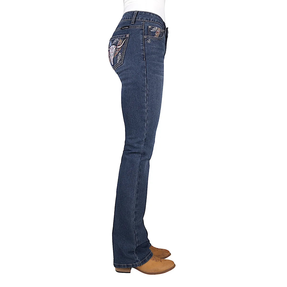 Pure Western Womens Bec Boot Cut Jean 34" Leg - Indigo