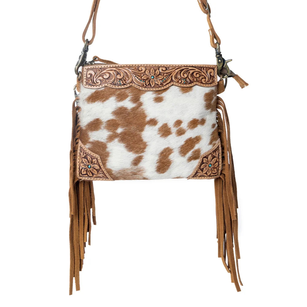 Myra Bourbon Trail Handtooled Bag - Brown