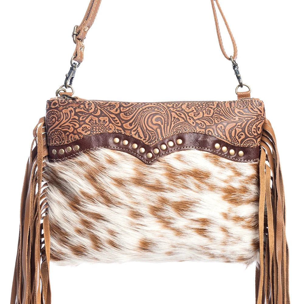 Myra Mescalaro Hill Leather & Hairon Bag - Warm Caramel