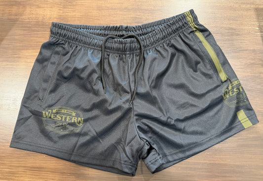 Footy Shorts Black Army Green