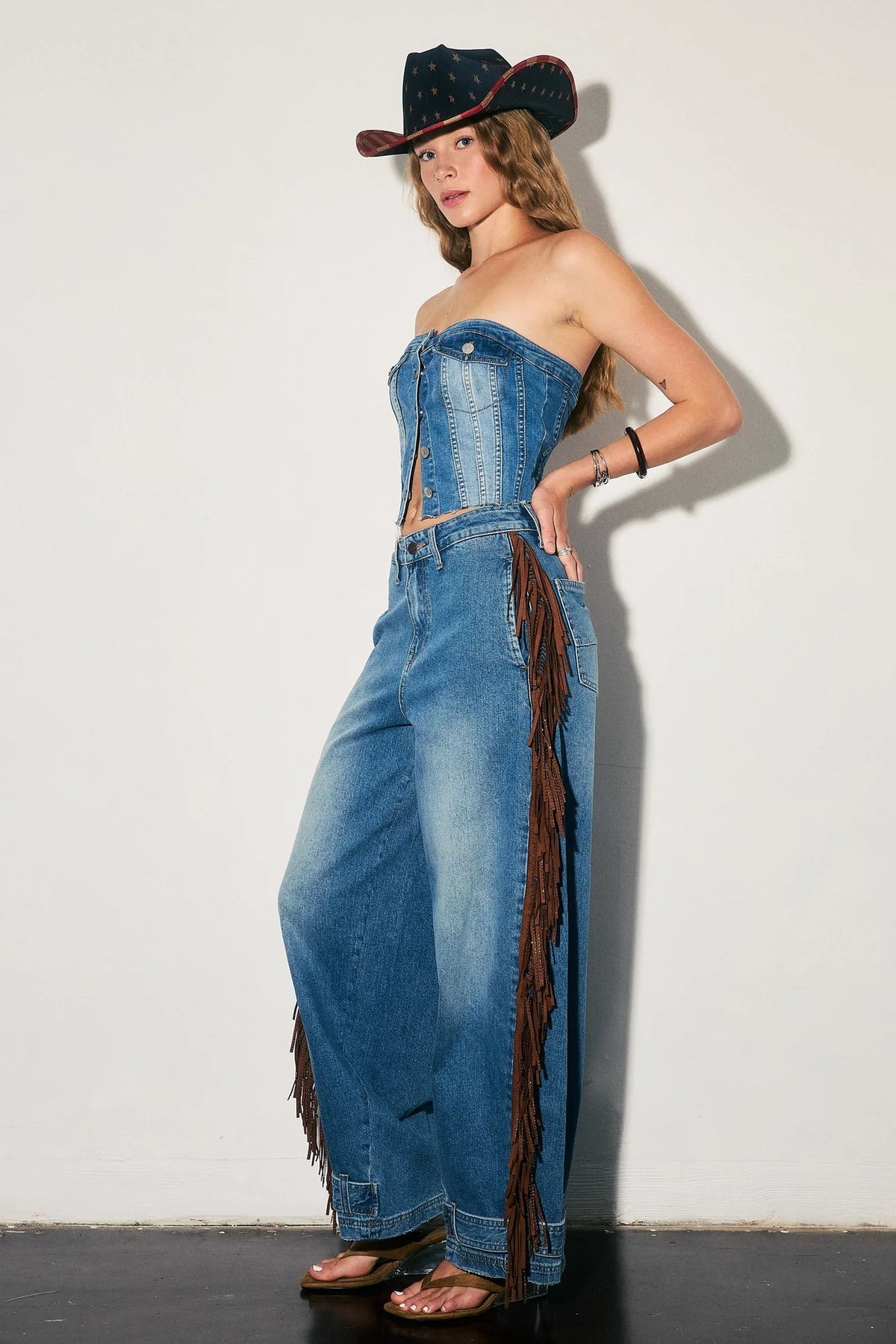 Fringe Baggy Jeans