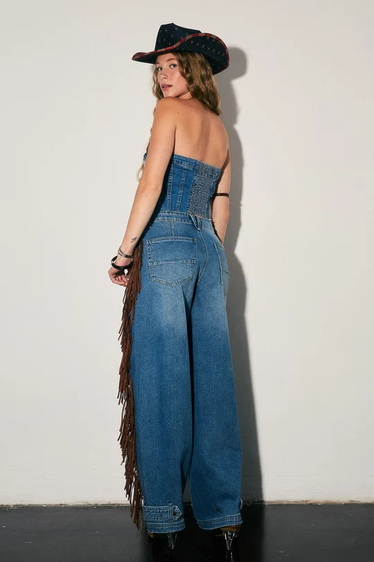 Fringe Baggy Jeans