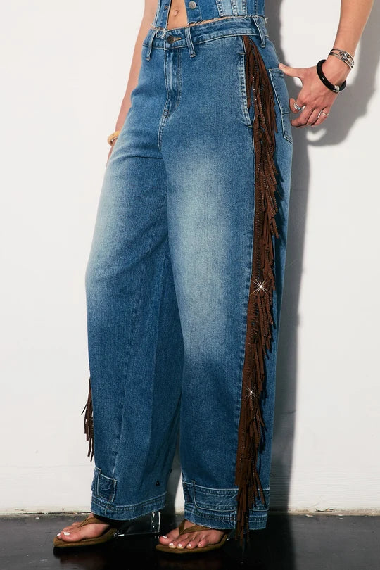 Fringe Baggy Jeans