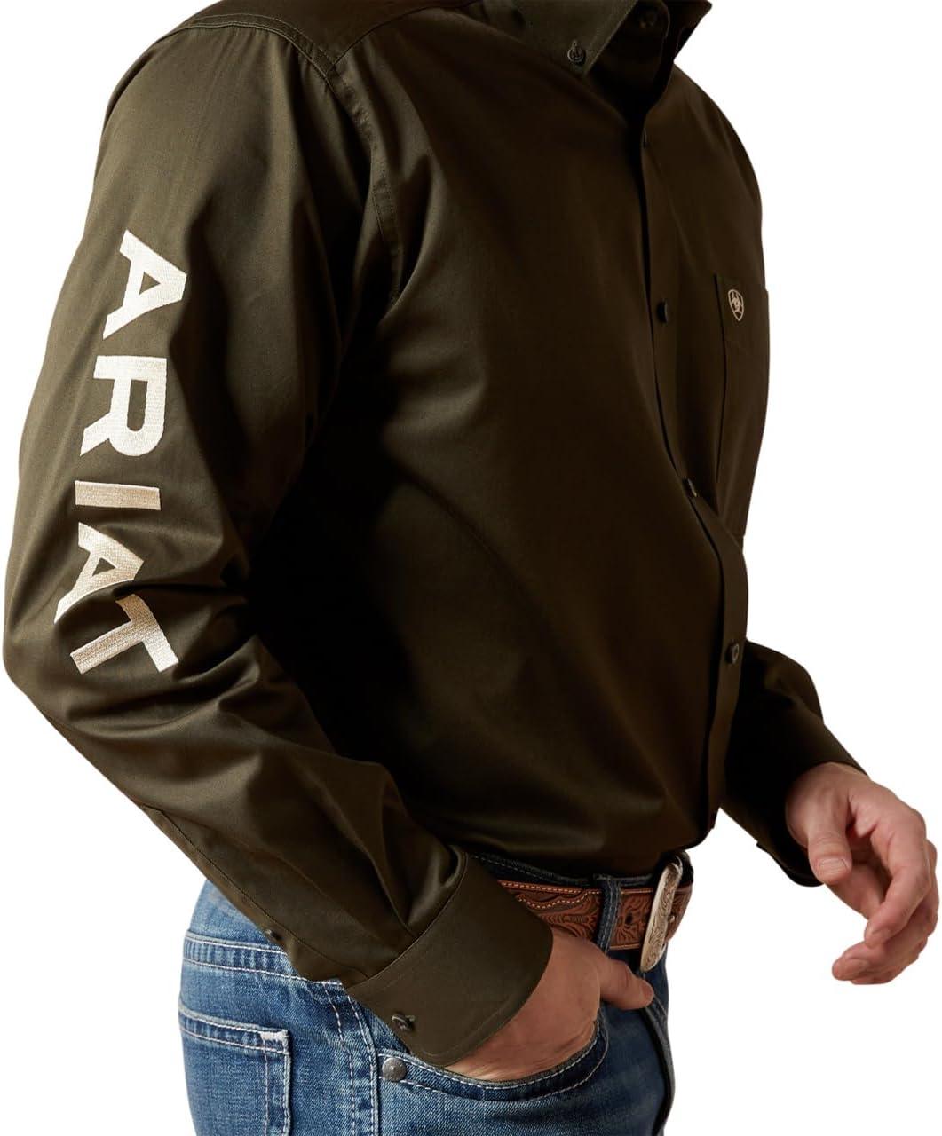 Ariat Men's Team Logo Twill Classic Fit Shirt - Olive/Khaki