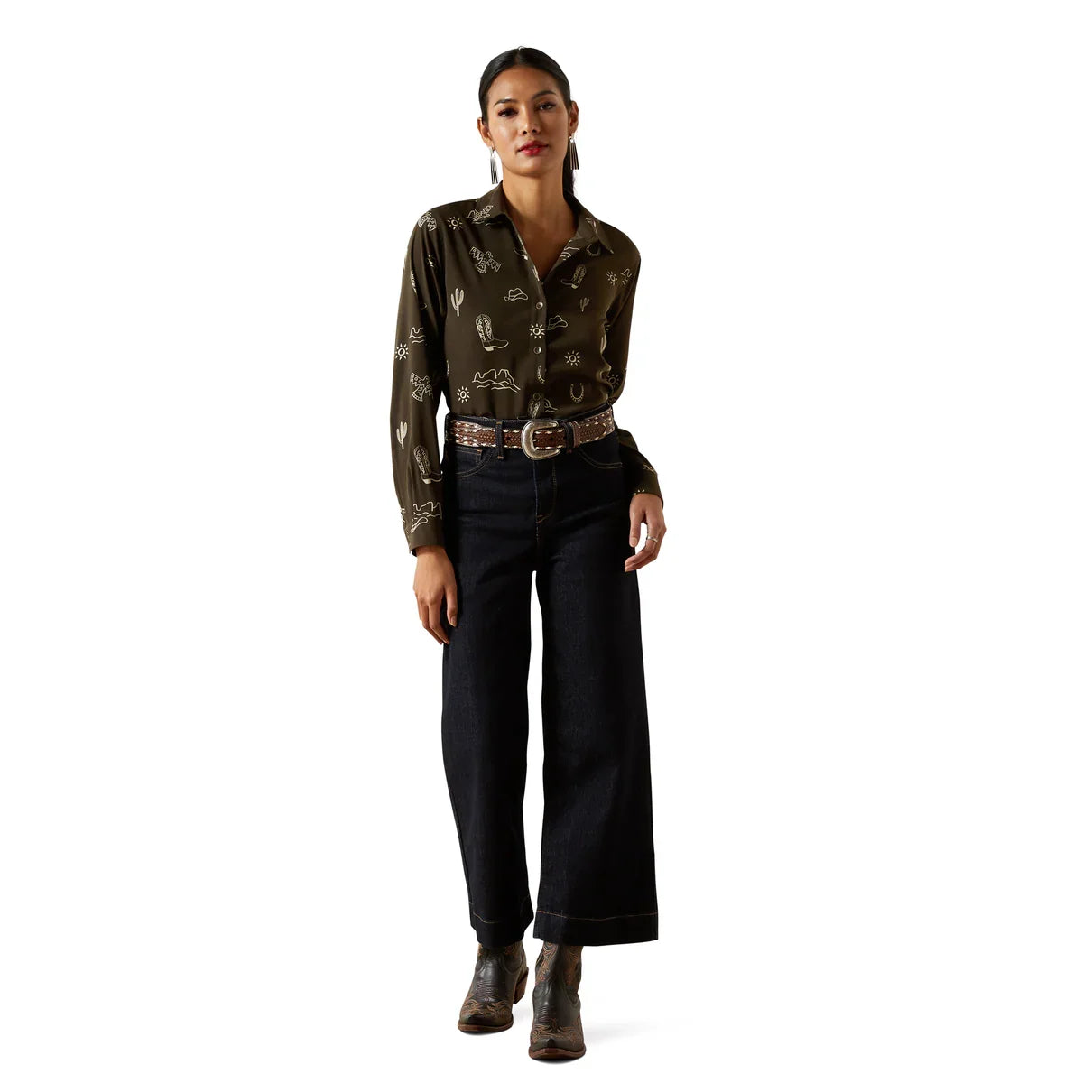 ARIAT - WOMENS HOMESTYLE LS SHIRT LAYLA PRINT