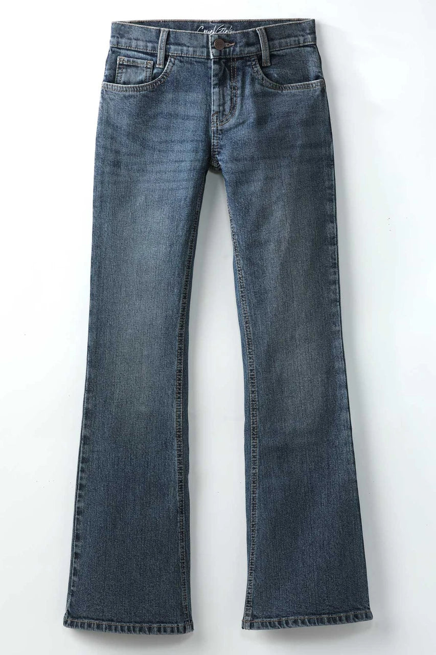 Cruel Girls' Lucy Slim Fit Mid Rise Boot Cut Jean