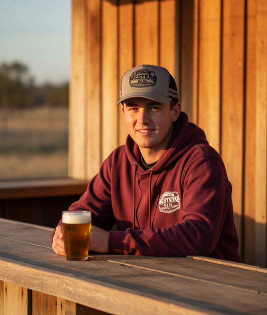 The Legends Hoodie — Men's Western Oz Co hoodie, front view