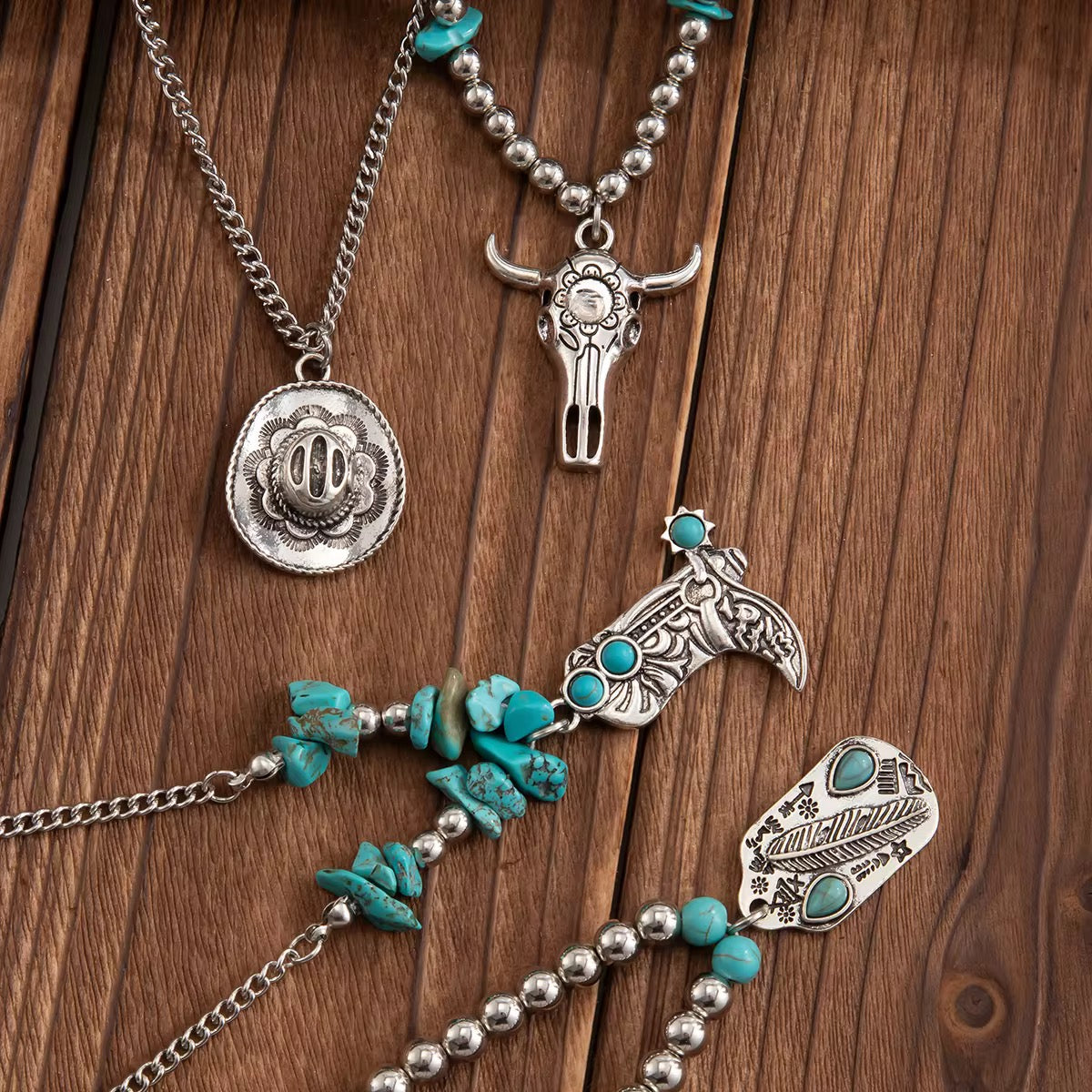 4 Piece Vintage Cowboy Jewellery Set