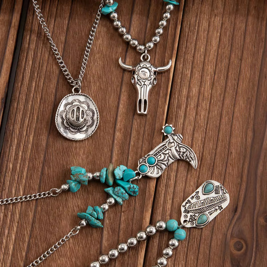 4 Piece Vintage Cowboy Jewellery Set