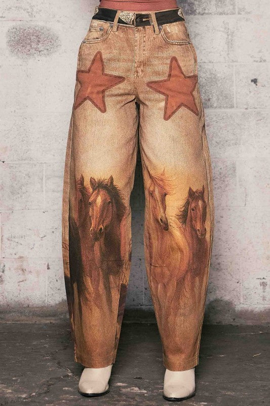 Desert Run Barrel Leg Howdy Jeans