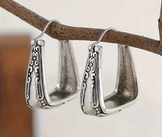 Silver Stirrup Earrings