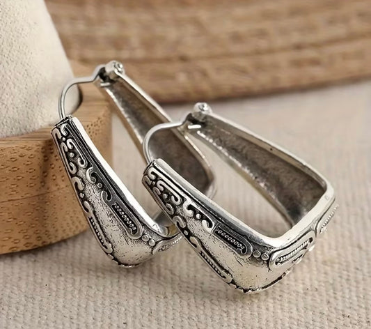 Silver Stirrup Earrings