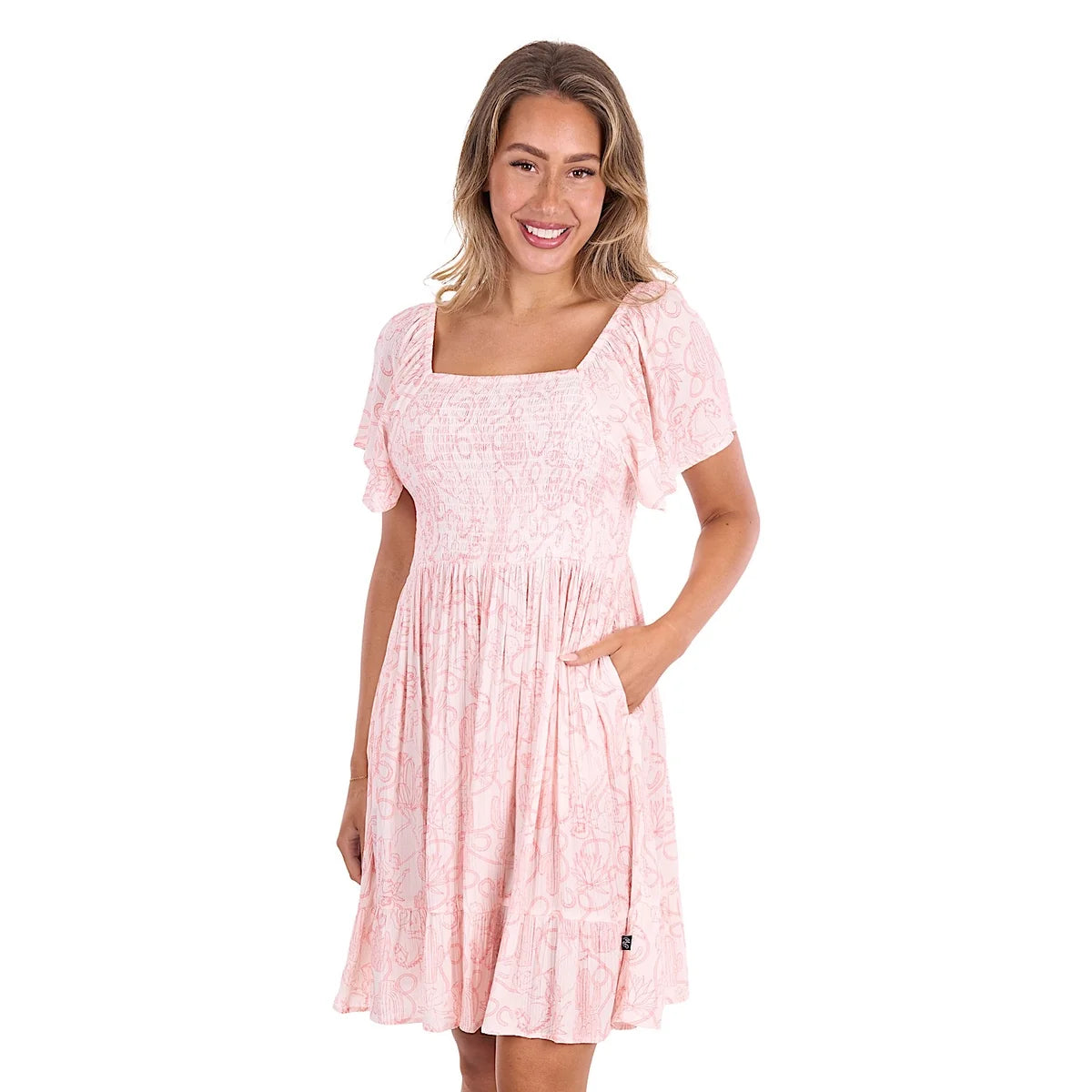 Pure Western Women's Sara Short Sleeve Dress Cream