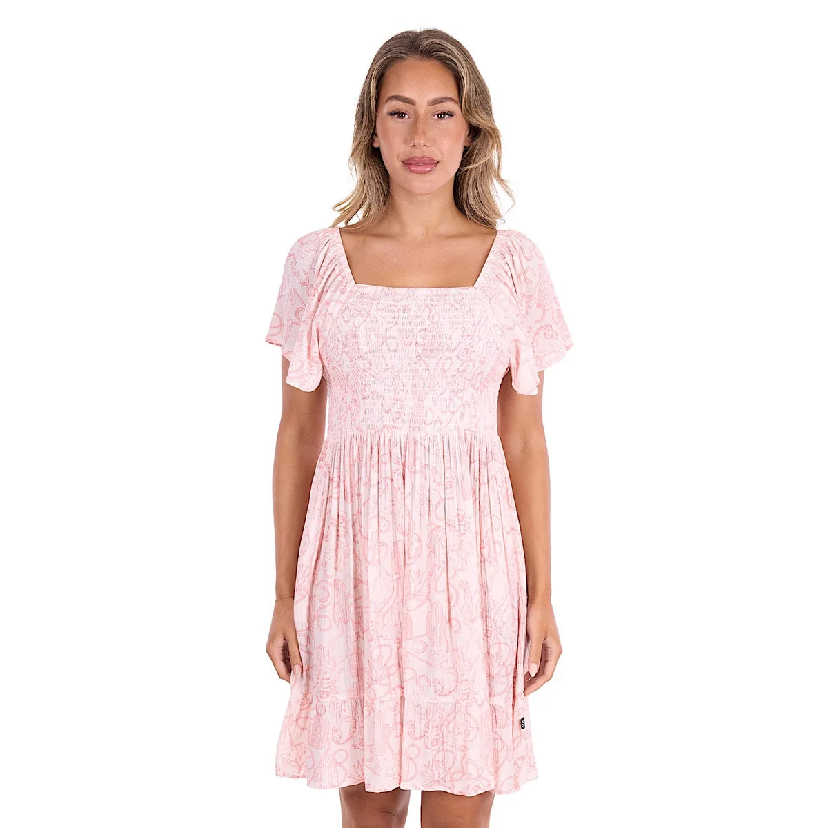 Pure Western Women's Sara Short Sleeve Dress Cream