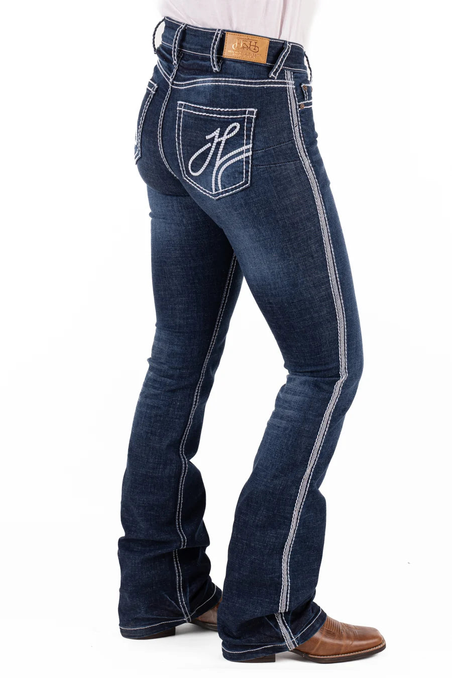 Ultra High Rise - SR2244 Core Range White Stitch Jean