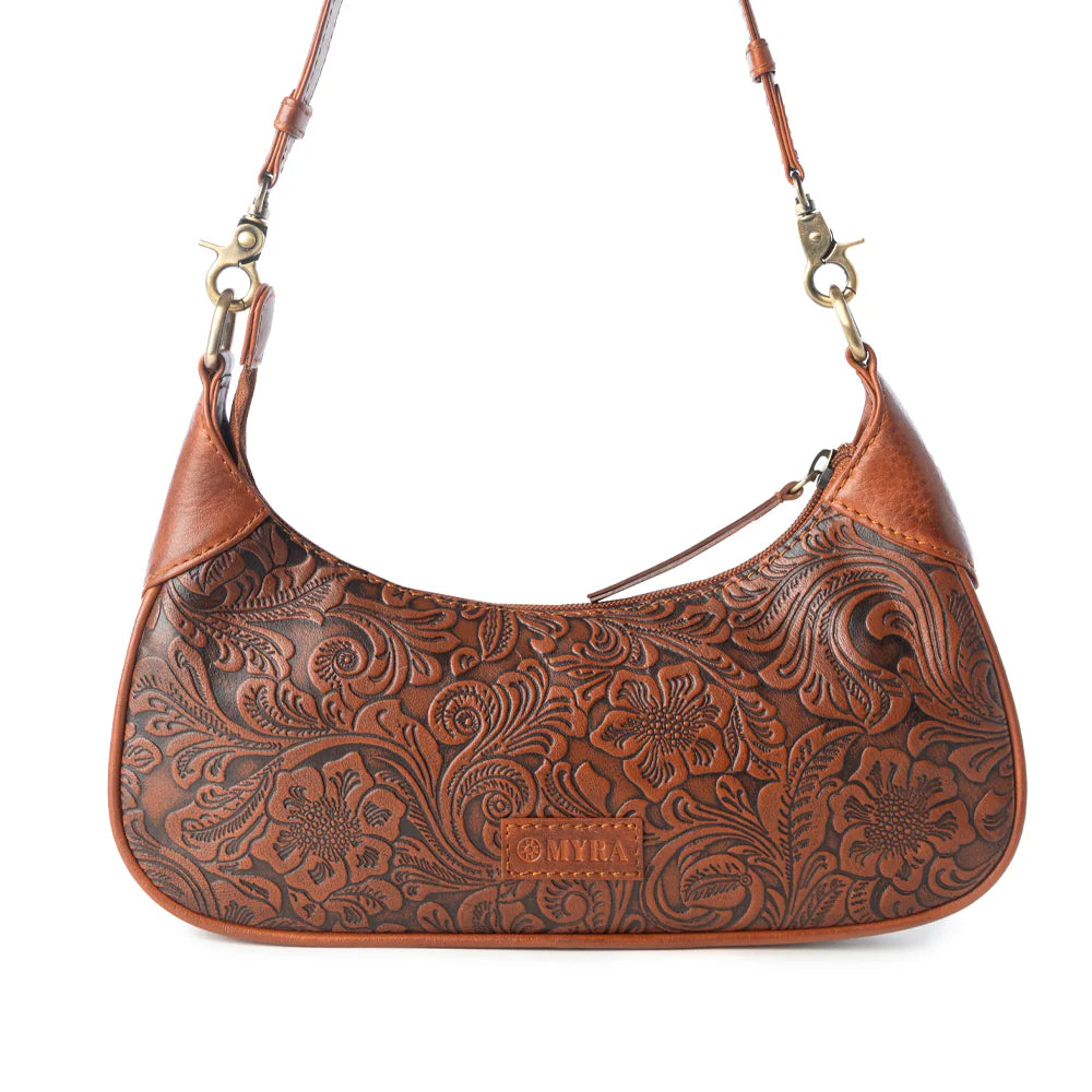 Myra Heritage Vine Embossed Leather Bag