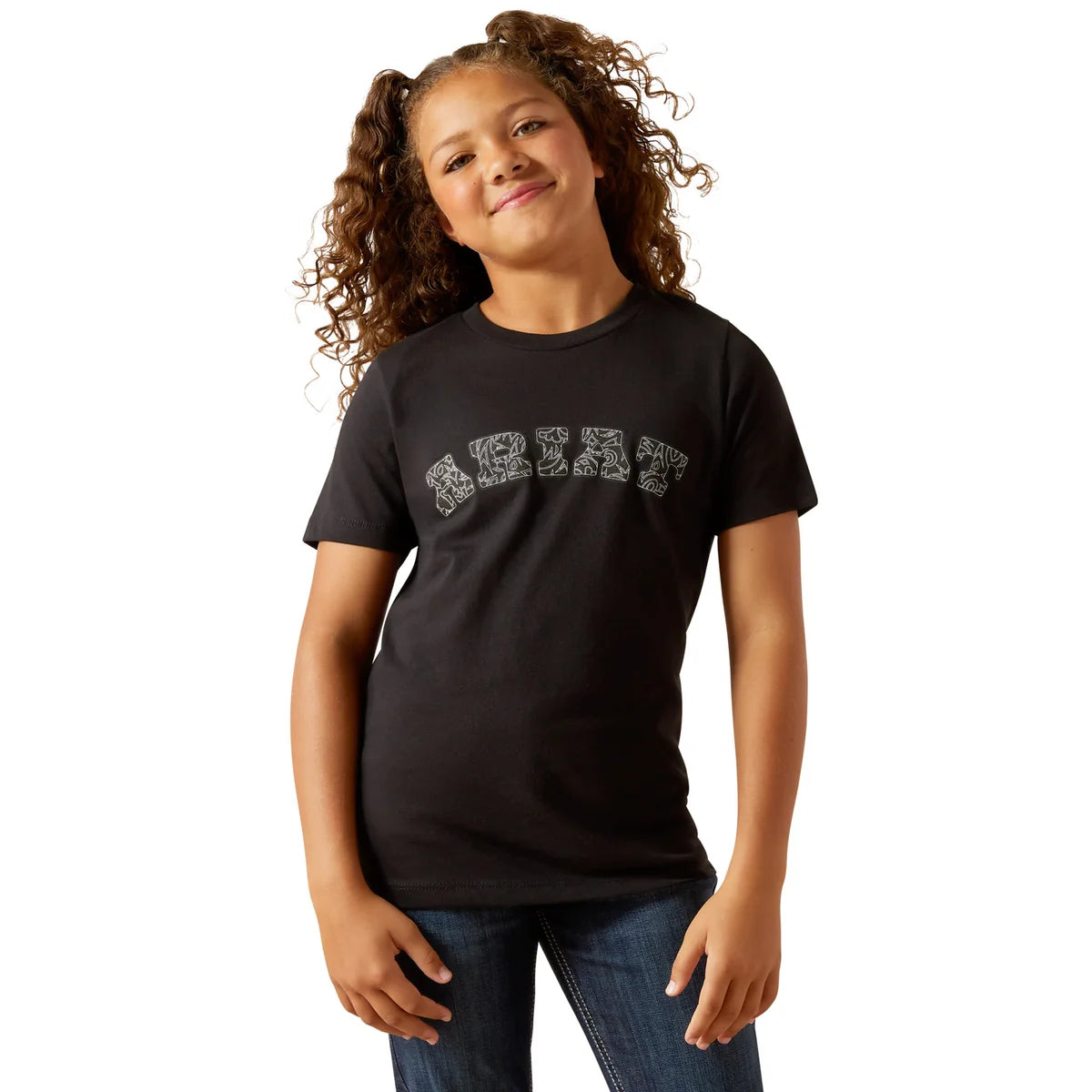 Ariat Girl's Boot Stitch Logo Tee - Black