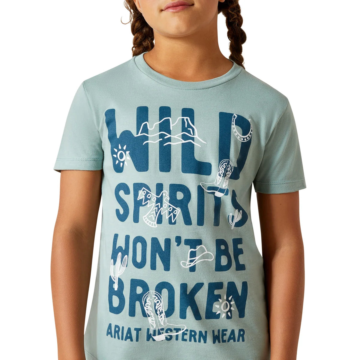 Ariat Girl's Wild Spirits Tee - Rivergreen