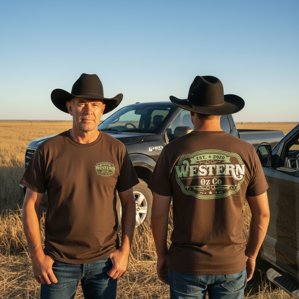 Chocolate Brown T-Shirt - Army Green Logo