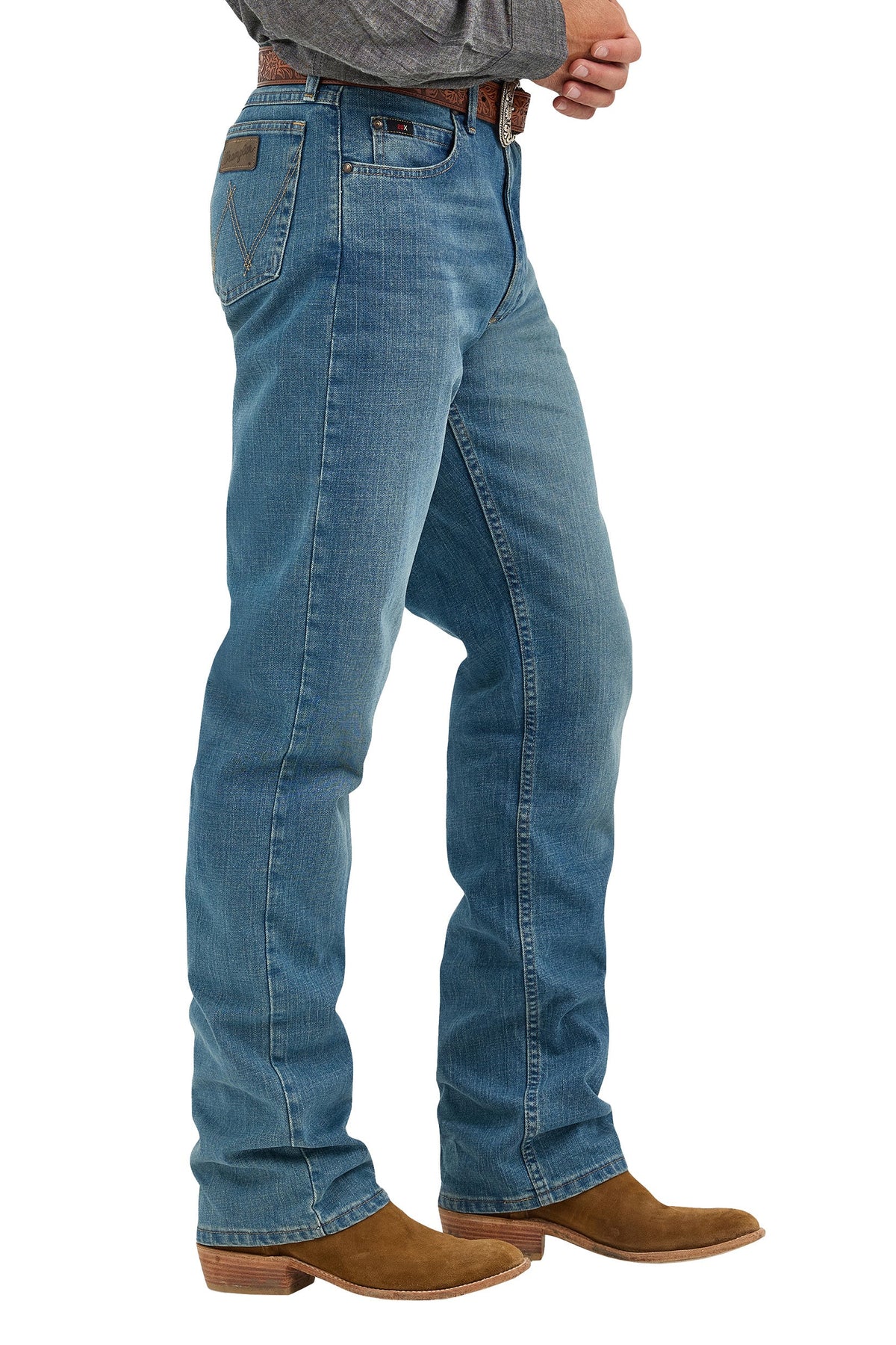 Wrangler Mens Cody Johnson 01 Competition Relaxed Fit Jean - Bluestone