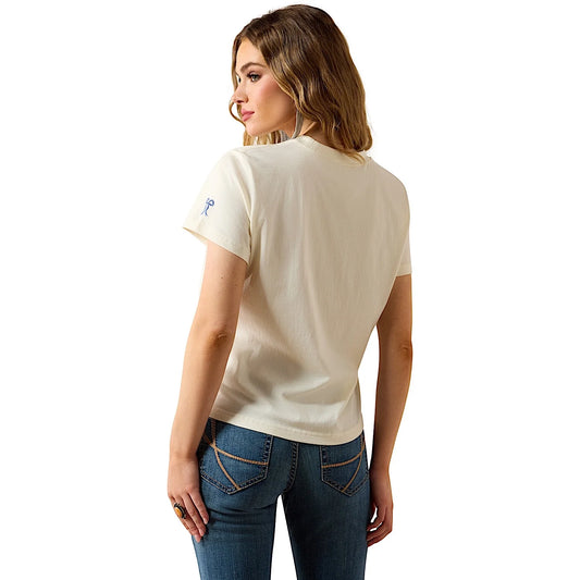 Ariat Women's Collegiate Howdy T-Shirt - Cream/Blue