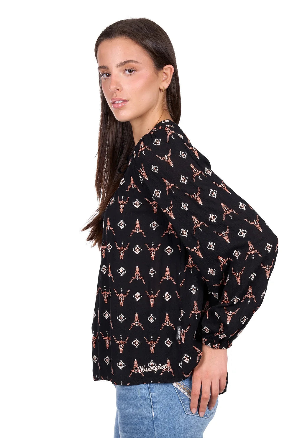 Wrangler Womens Lucille L/S Blouse - Black
