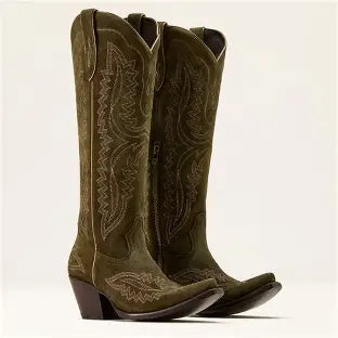 Ariat Women's Casanova X Toe Western Boot - Soft Olive Suede
