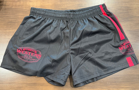 Western Oz Co Women's Footy Shorts - Black/Pink