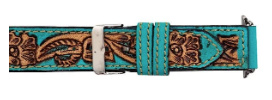 Open Sky Hand-Tooled Leather Watchband