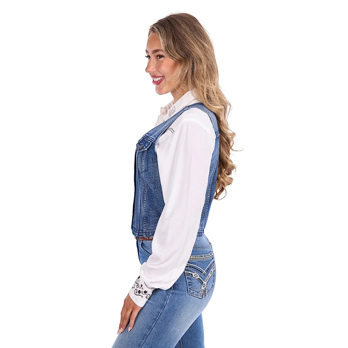 Pure Western Womens Natasha Vest - Chambray